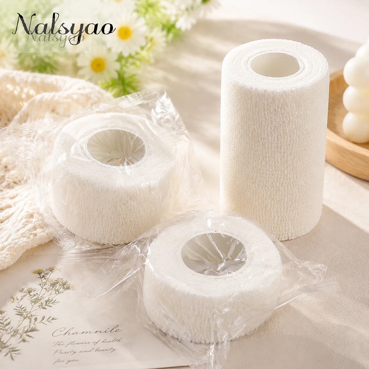 Wrist Wrap Support - ผ้าพันแผลยืดหยุ่นแบบมีกาวในตัว 5 ชิ้น ขนาด 2.5/5/7.5/10 ซม.