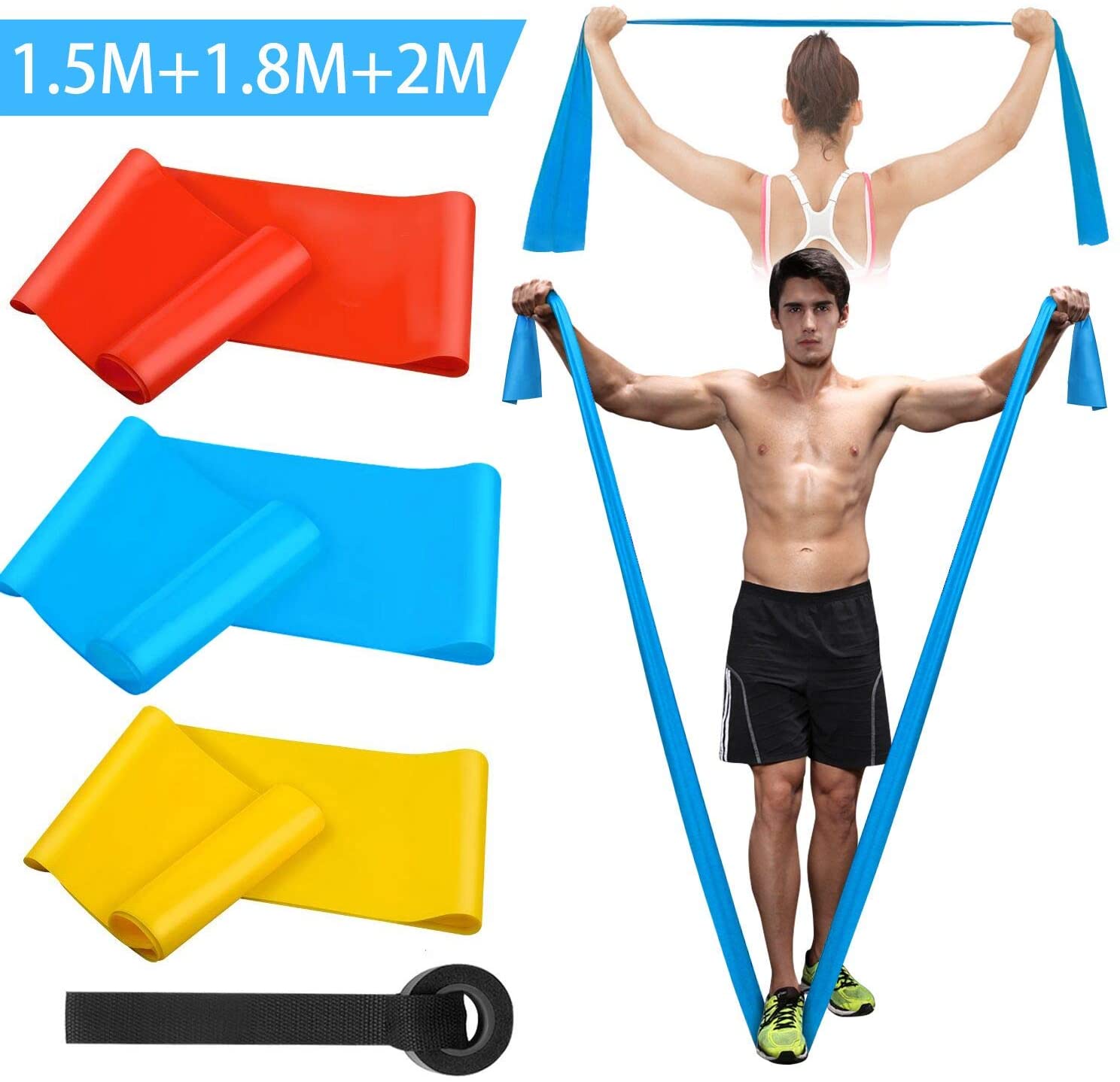 Finger Tape Athletic - วงออกกําลังกายยืดหยุ่น 3 ชิ้นวงต้านทานยืดหยุ่นเทปออกกําลังกายโยคะพิลาทิส Crossfit ยืดกล้ามเนื้อออกกําลังกายอุปกรณ์
