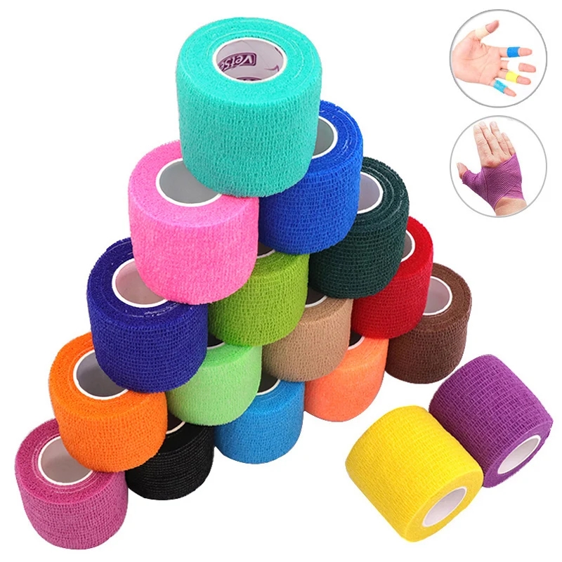 Finger Tape Athletic - เทปพันกีฬาสีดำ เทปพันยืดหยุ่นแบบมีกาวในตัว สำหรับป้องกันการบาดเจ็บที่เข่า นิ้ว ข้อเท้า ฝ่ามือ