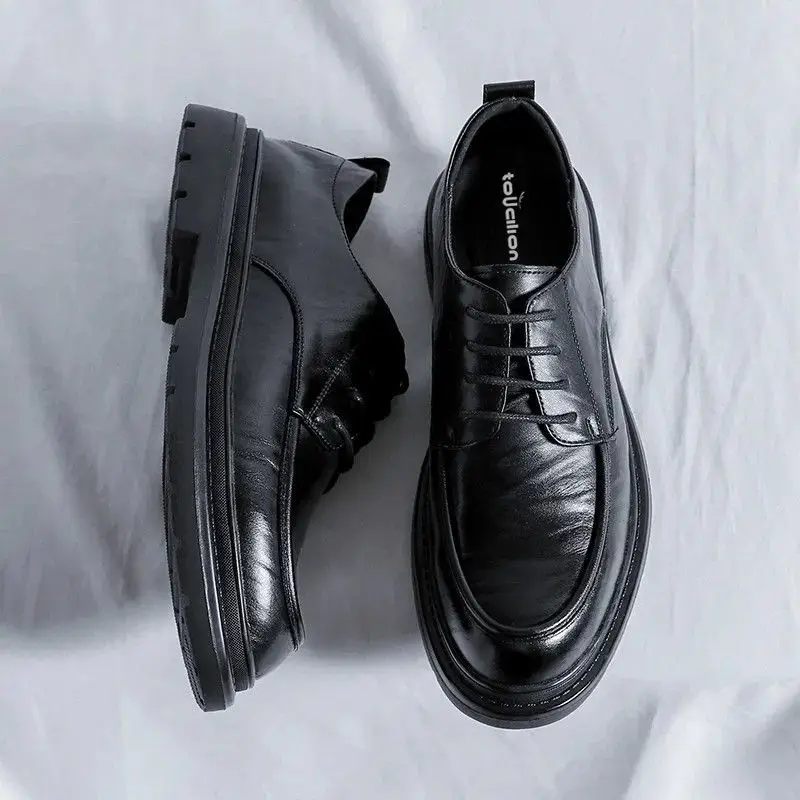 Crossfit Male - Lace Up รอบ Toe รองเท้าหนังผู้ชายสบาย Legitimate