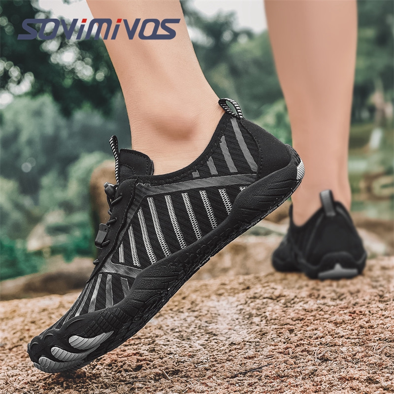Crossfit Runners - รองเท้าแบบไม่ใส่ถุงเท้าสำหรับผู้ชาย – รองเท้าแบบมินิมอลทรงกว้าง ไม่มีส่วนยกส้น รองเท้าวิ่งเทรล รองเท้ากีฬาแบบครอสเทรนเนอร์