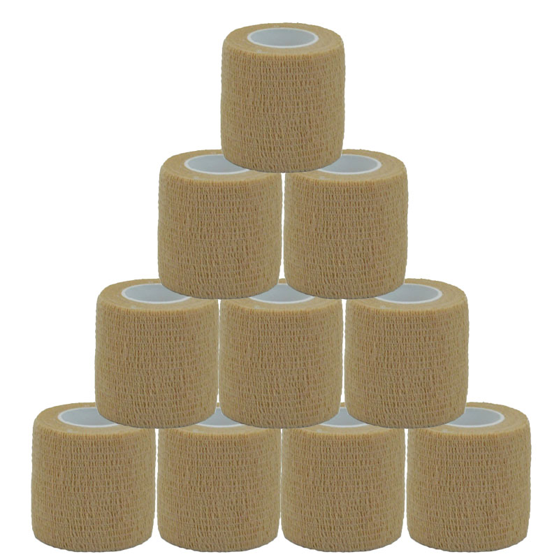 Finger Tape Athletic - ผ้าพันแผลกีฬาสีเบจแบบมีกาวในตัวผ้าพันแผลสำหรับสัตว์เลี้ยง Kit pelindung พันนิ้วแบบยืดได้2.5-15ซม.