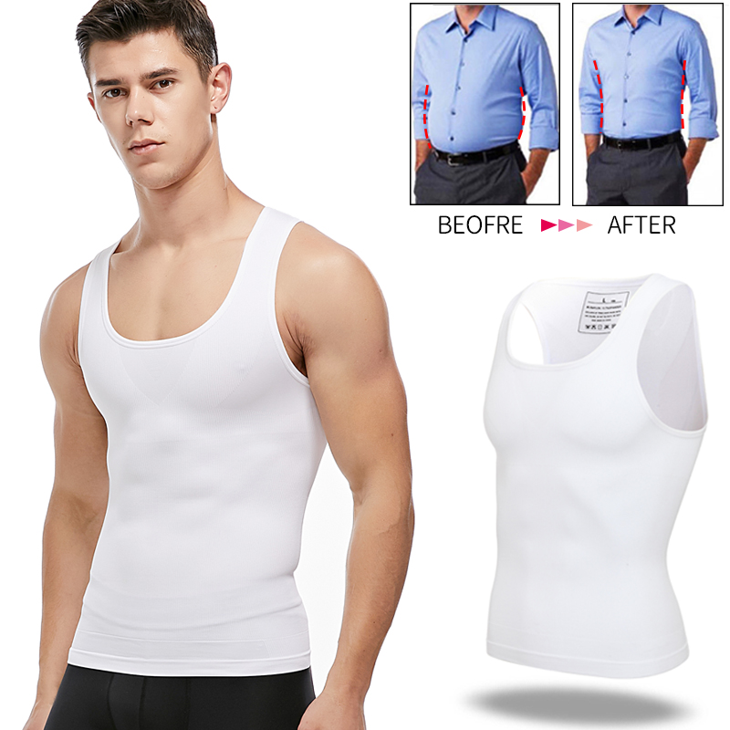 Crossfit Weight Vest - Mens Slimming Body Shaper การบีบอัดหน้าอกเสื้อ Tummy