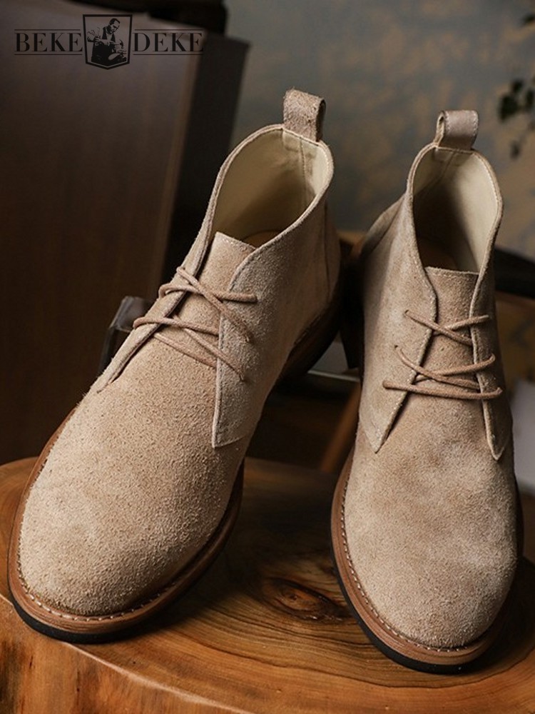 Crossfit Male - แฟชั่นอเนกประสงค์ชาย LACE-Up สีบล็อกหนังนิ่มรอบ Toe สวมใส่ Handmade