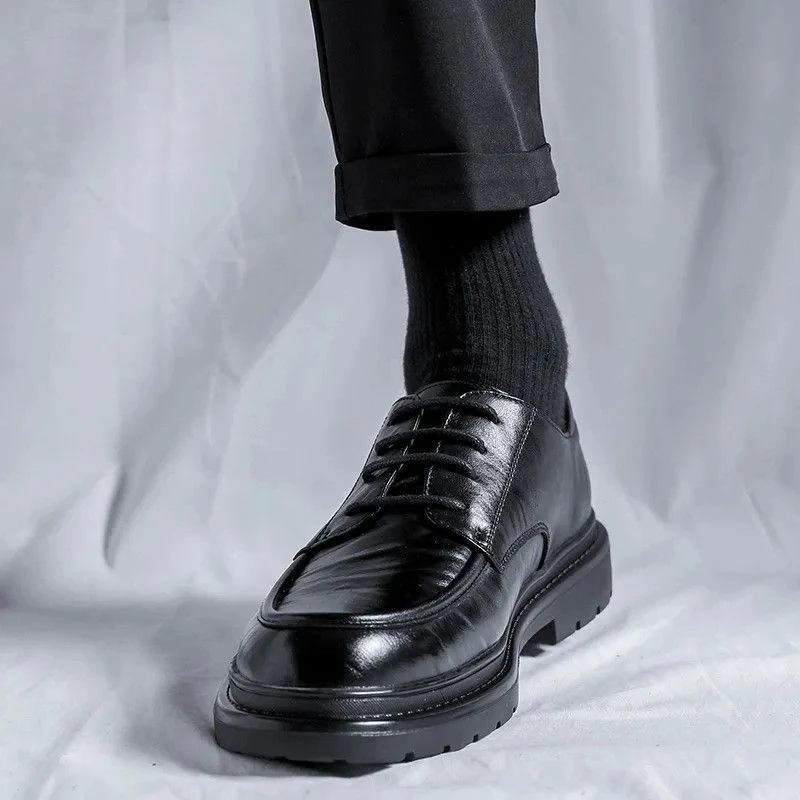 Lace Up รอบ Toe รองเท้าหนังผู้ - Crossfit Male บทวิจารณ์และราคา