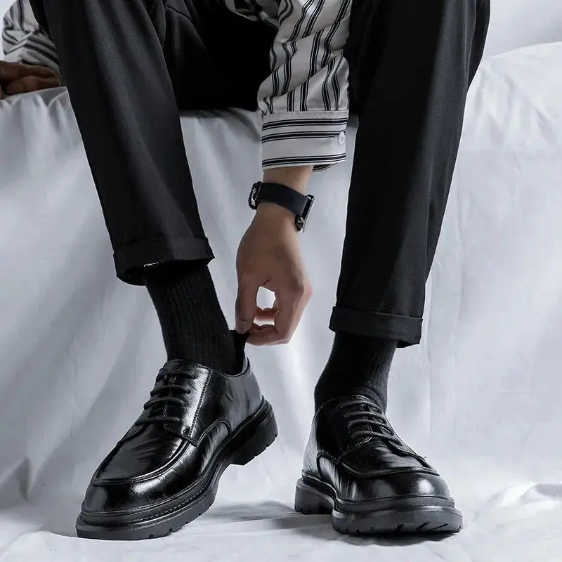 Lace Up รอบ Toe รองเท้าหนังผู้ - Crossfit Male บทวิจารณ์และราคา