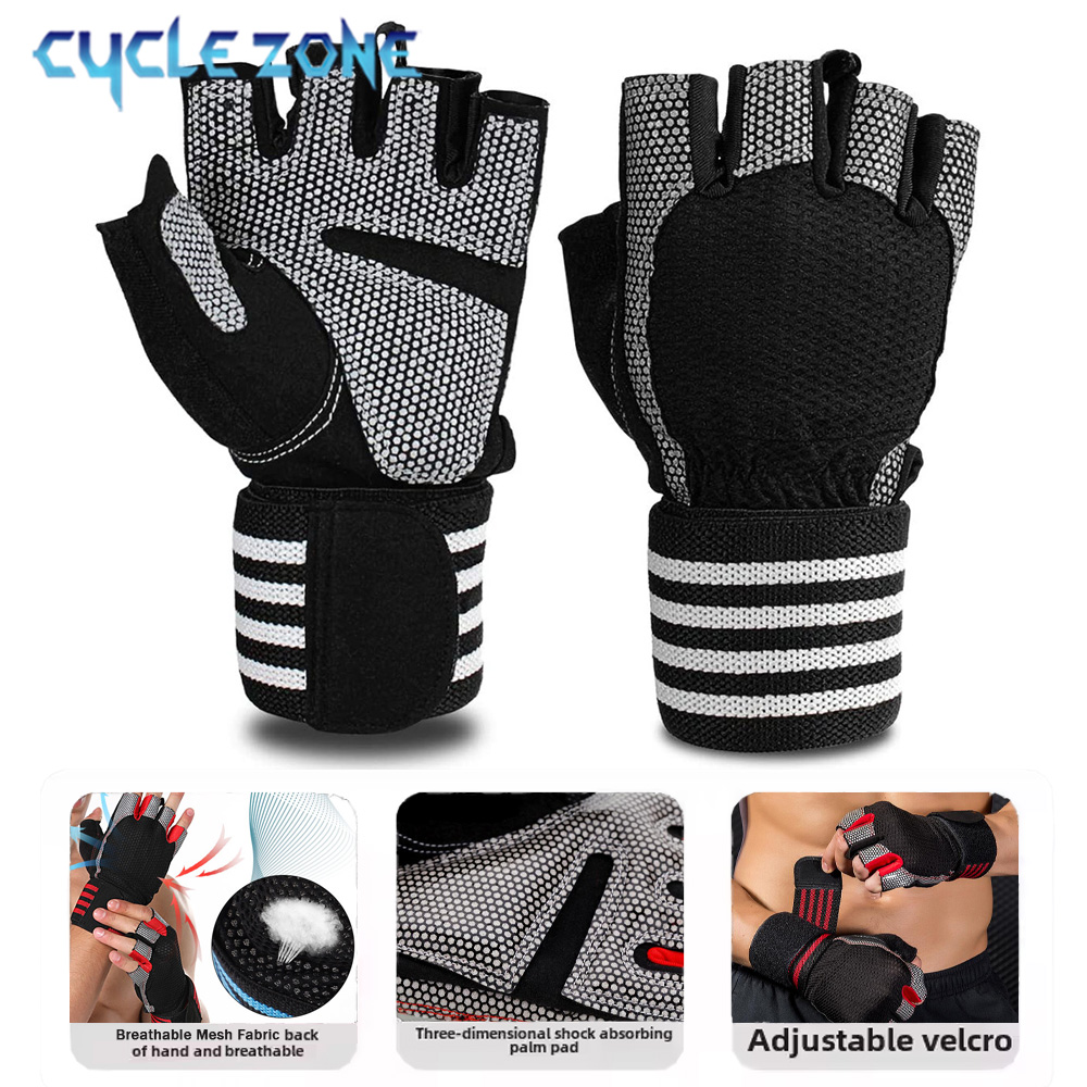 ถุงมือฟิตเนสแบบครึ่งนิ้ว 1 คู่ - Crossfit Workout With Equipment บทวิจารณ์และราคา